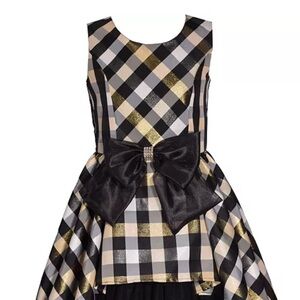Bonnie Jean Little Girls Sleeveless Princess Seam Taffeta Plaid Dress